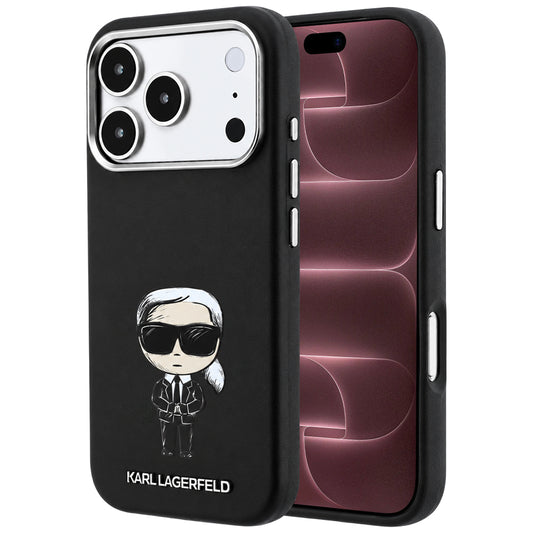 MagSafe tok Apple iPhone 18 Pro Max / 17 Pro Max készülékhez, Karl Lagerfeld, Ikonik Sketch, Fekete