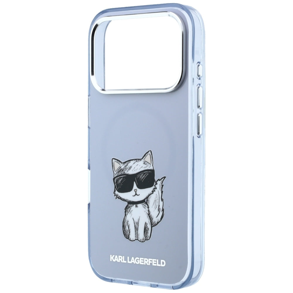 MagSafe Case for Apple iPhone 18 Pro Max / 17 Pro Max, Karl Lagerfeld, IML Choupette Body Sketch Print, Blue