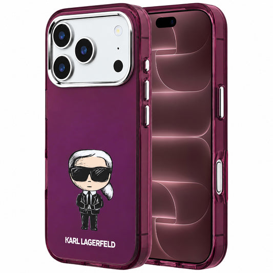 MagSafe tok Apple iPhone 18 Pro Max / 17 Pro Max készülékhez, Karl Lagerfeld, IML Ikonik Sketch Print, Bordó
