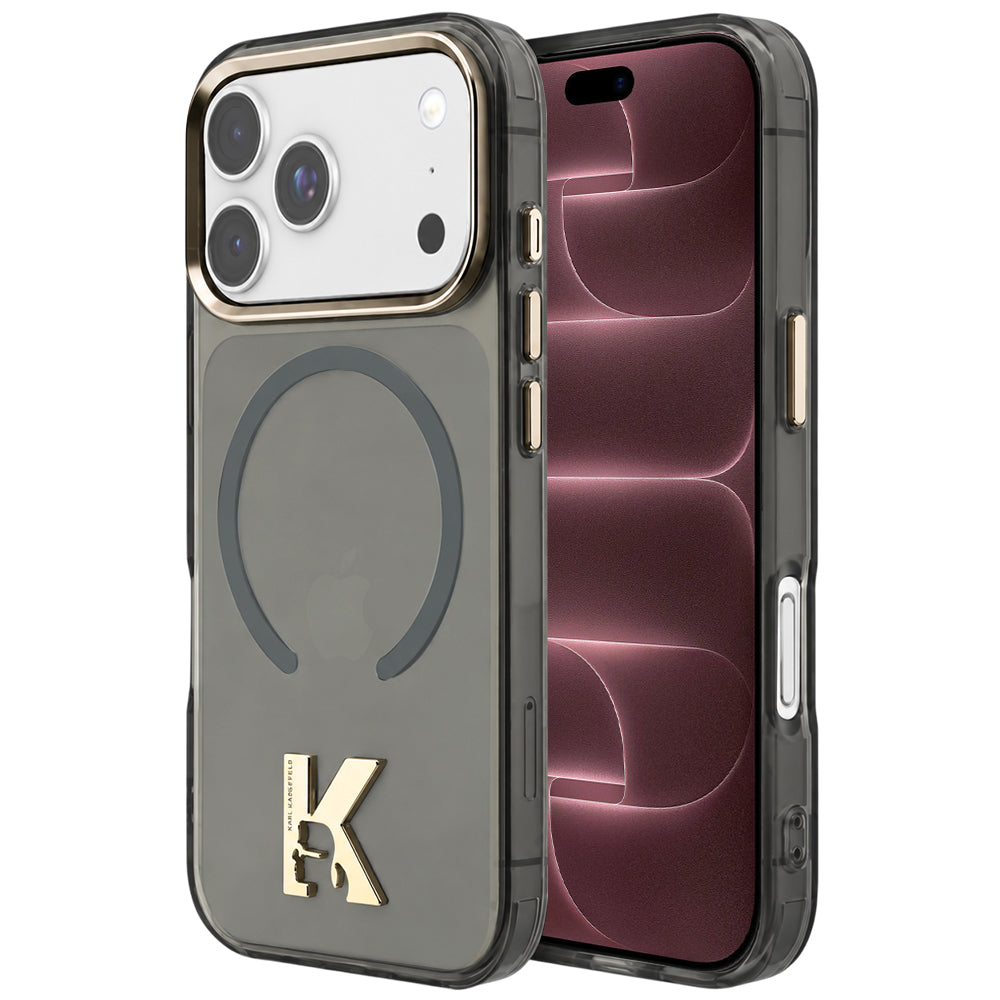 MagSafe tok Apple iPhone 18 Pro Max / 17 Pro Max készülékhez, Karl Lagerfeld, IML Karl Head Logo, fekete