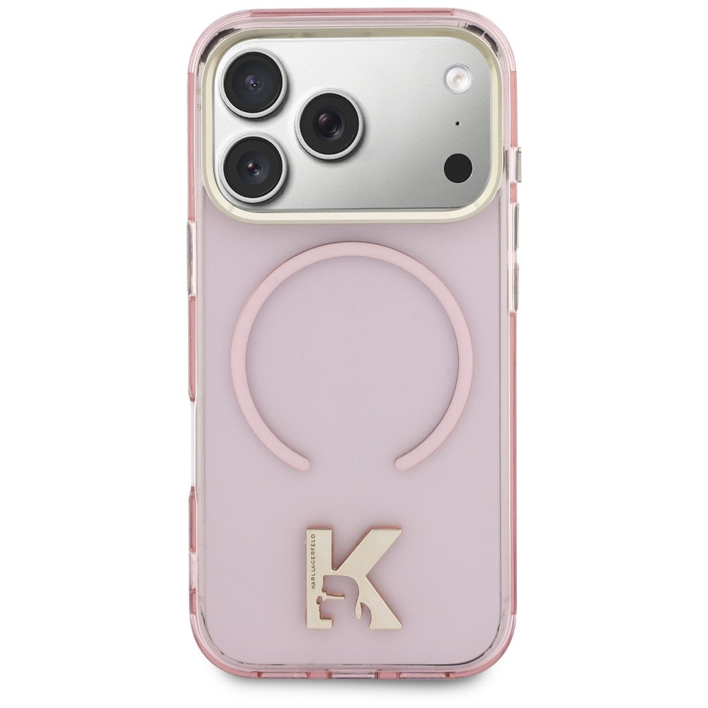 MagSafe tok Apple iPhone 18 Pro Max / 17 Pro Max készülékhez, Karl Lagerfeld, IML Karl Head Logo, rózsaszín