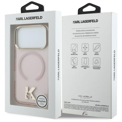 MagSafe tok Apple iPhone 18 Pro Max / 17 Pro Max készülékhez, Karl Lagerfeld, IML Karl Head Logo, rózsaszín