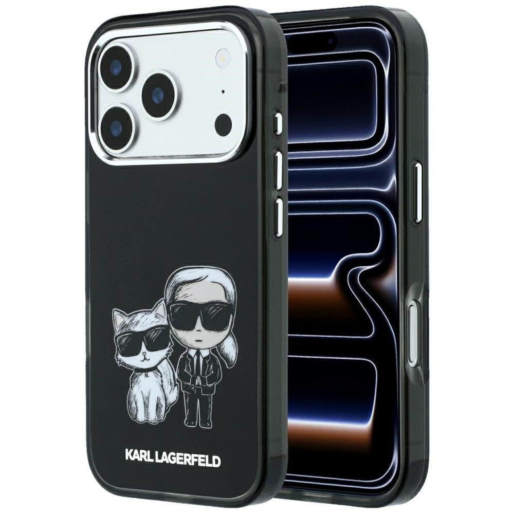 MagSafe tok Apple iPhone 18 Pro Max / 17 Pro Max készülékhez, Karl Lagerfeld, IML KC Bodies Sketch Print, Fekete