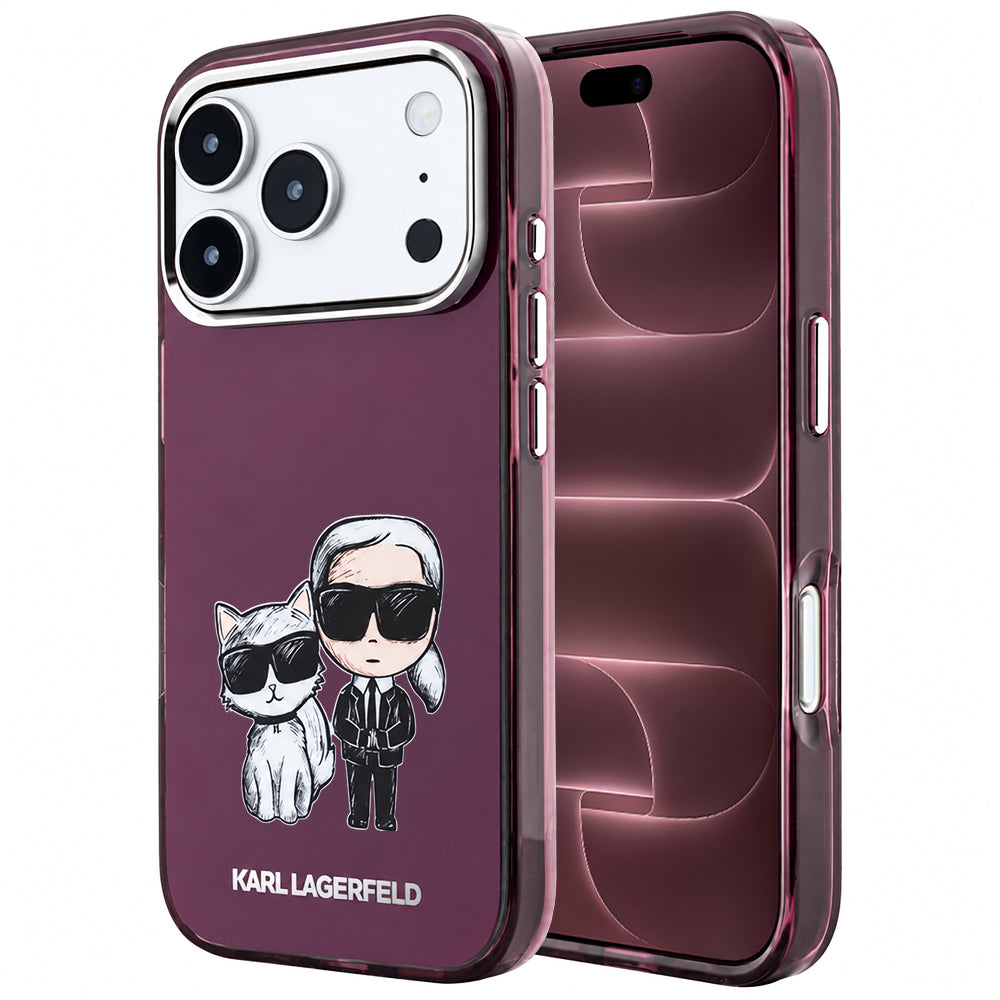 MagSafe tok Apple iPhone 18 Pro Max / 17 Pro Max számára, Karl Lagerfeld, IML KC Bodies Sketch Print, Bordó