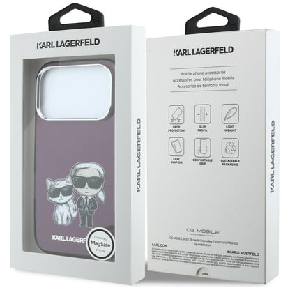 MagSafe tok Apple iPhone 18 Pro Max / 17 Pro Max számára, Karl Lagerfeld, IML KC Bodies Sketch Print, Bordó