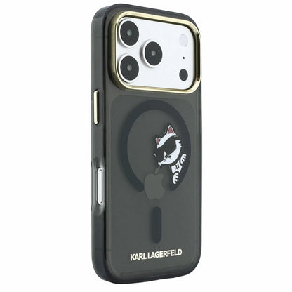 MagSafe tok Apple iPhone 18 Pro Max / 17 Pro Max számára, Karl Lagerfeld, IML Peekaboo nyomat és fém keret, fekete