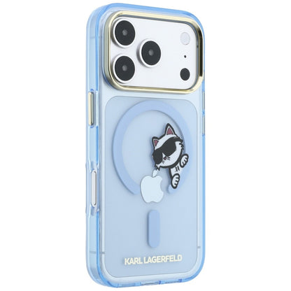 MagSafe tok Apple iPhone 18 Pro Max / 17 Pro Max készülékhez, Karl Lagerfeld, IML Peekaboo Print and Metal Frame, kék