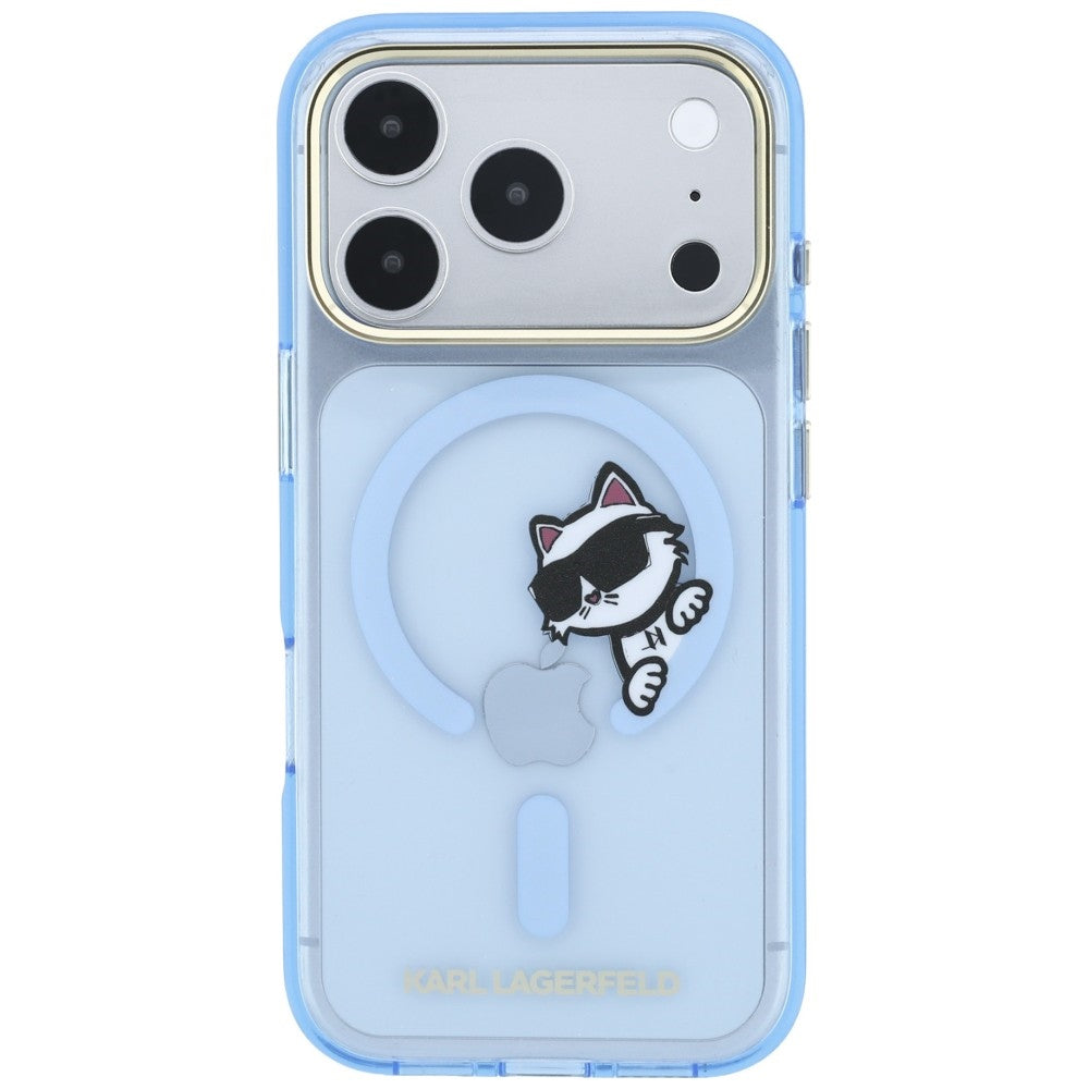 MagSafe tok Apple iPhone 18 Pro Max / 17 Pro Max készülékhez, Karl Lagerfeld, IML Peekaboo Print and Metal Frame, kék