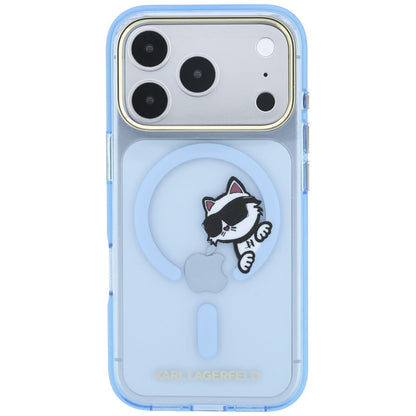 MagSafe tok Apple iPhone 18 Pro Max / 17 Pro Max készülékhez, Karl Lagerfeld, IML Peekaboo Print and Metal Frame, kék
