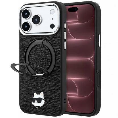 MagSafe tok Apple iPhone 18 Pro Max / 17 Pro Max készülékhez, Karl Lagerfeld, Ring Stand 360 Choupette Pin, fekete