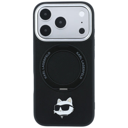 MagSafe tok Apple iPhone 18 Pro Max / 17 Pro Max készülékhez, Karl Lagerfeld, Ring Stand 360 Choupette Pin, fekete