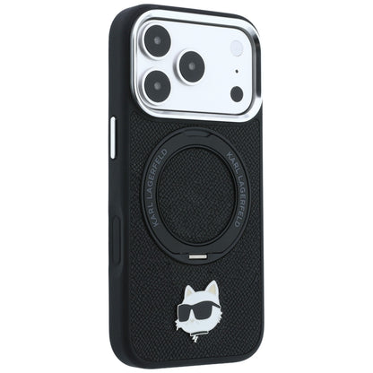 MagSafe tok Apple iPhone 18 Pro Max / 17 Pro Max készülékhez, Karl Lagerfeld, Ring Stand 360 Choupette Pin, fekete