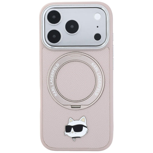MagSafe tok Apple iPhone 18 Pro Max / 17 Pro Max készülékhez, Karl Lagerfeld, Ring Stand 360 Choupette Pin, rózsaszín