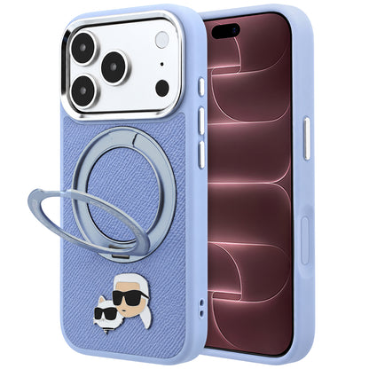 MagSafe tok Apple iPhone 18 Pro Max / 17 Pro Max készülékhez, Karl Lagerfeld, Ring Stand 360 Karl & Choupette kitűző, Kék