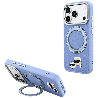 MagSafe tok Apple iPhone 18 Pro Max / 17 Pro Max készülékhez, Karl Lagerfeld, Ring Stand 360 Karl & Choupette kitűző, Kék