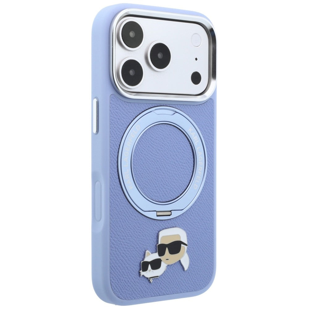 MagSafe tok Apple iPhone 18 Pro Max / 17 Pro Max készülékhez, Karl Lagerfeld, Ring Stand 360 Karl & Choupette kitűző, Kék