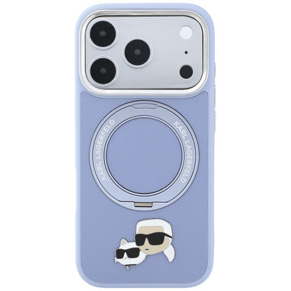 MagSafe tok Apple iPhone 18 Pro Max / 17 Pro Max készülékhez, Karl Lagerfeld, Ring Stand 360 Karl & Choupette kitűző, Kék