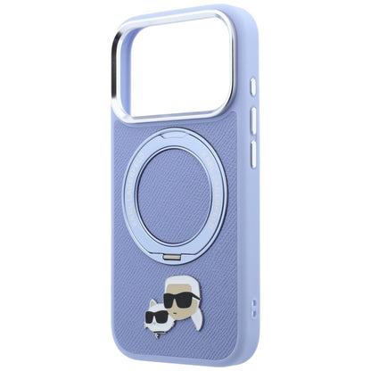 MagSafe tok Apple iPhone 18 Pro Max / 17 Pro Max készülékhez, Karl Lagerfeld, Ring Stand 360 Karl & Choupette kitűző, Kék