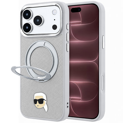 MagSafe tok Apple iPhone 18 Pro Max / 17 Pro Max készülékhez, Karl Lagerfeld, Ring Stand 360 Karl Pin, szürke
