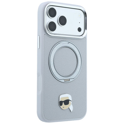MagSafe tok Apple iPhone 18 Pro Max / 17 Pro Max készülékhez, Karl Lagerfeld, Ring Stand 360 Karl Pin, szürke