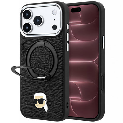 MagSafe tok Apple iPhone 18 Pro Max / 17 Pro Max készülékhez, Karl Lagerfeld, Ring Stand 360 Karl Pin, fekete