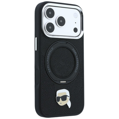MagSafe tok Apple iPhone 18 Pro Max / 17 Pro Max készülékhez, Karl Lagerfeld, Ring Stand 360 Karl Pin, fekete
