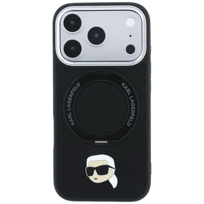 MagSafe tok Apple iPhone 18 Pro Max / 17 Pro Max készülékhez, Karl Lagerfeld, Ring Stand 360 Karl Pin, fekete