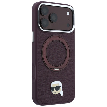 MagSafe tok Apple iPhone 18 Pro Max / 17 Pro Max készülékhez, Karl Lagerfeld, Ring Stand 360 Karl Pin, Bordó