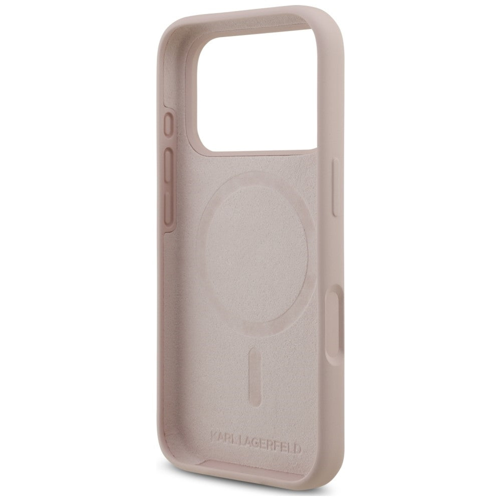MagSafe Case for Apple iPhone 18 Pro Max / 17 Pro Max, Karl Lagerfeld, Silicone Ring Karl & Choupette, Pink