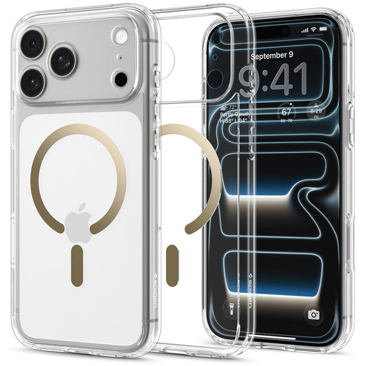 MagSafe tok Apple iPhone 18 Pro Max / 17 Pro Max készülékhez, Spigen, Ultra Hybrid, Arany Átlátszó ACS12120