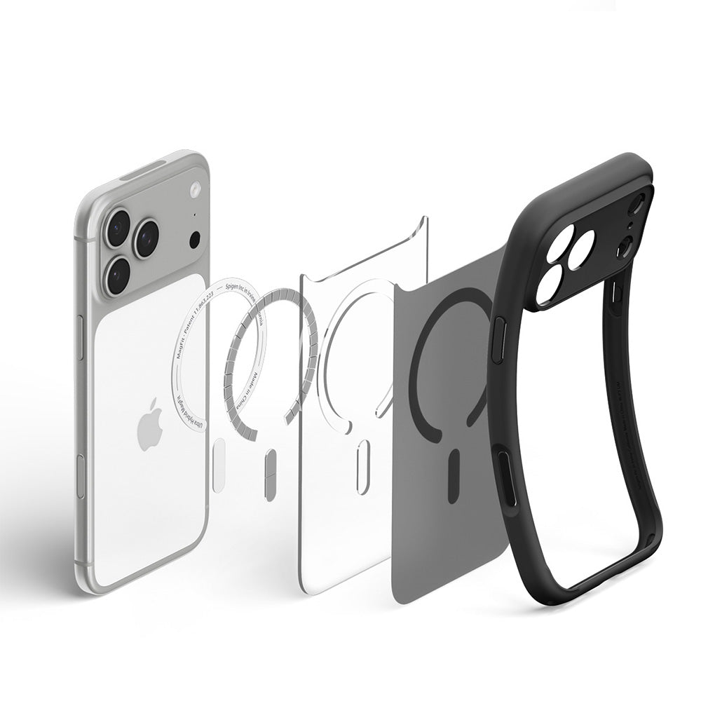 MagSafe tok Apple iPhone 18 Pro Max / 17 Pro Max készülékhez, Spigen, Ultra Hybrid, Fekete Szatén ACS12123