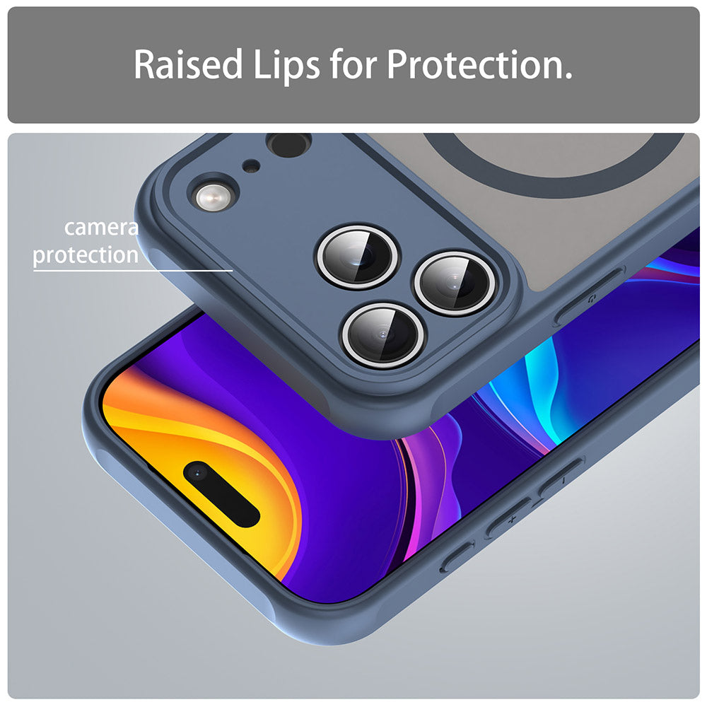 MagSafe Case for Apple iPhone 18 Pro Max / 17 Pro Max, Techsuit, HaloFrost II, Navy Blue