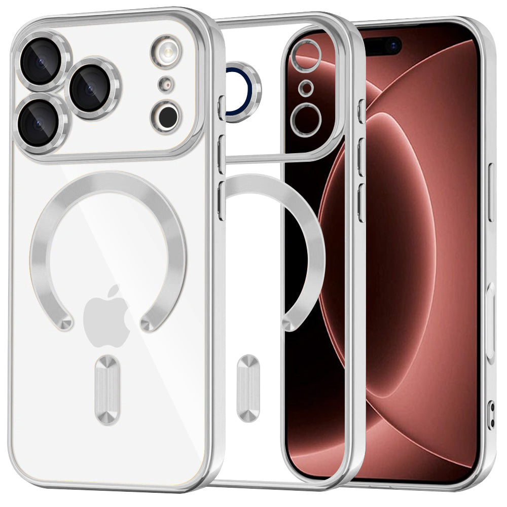 MagSafe tok Apple iPhone 18 Pro Max / 17 Pro Max készülékhez, Techsuit, Luxury Crystal, Ezüst