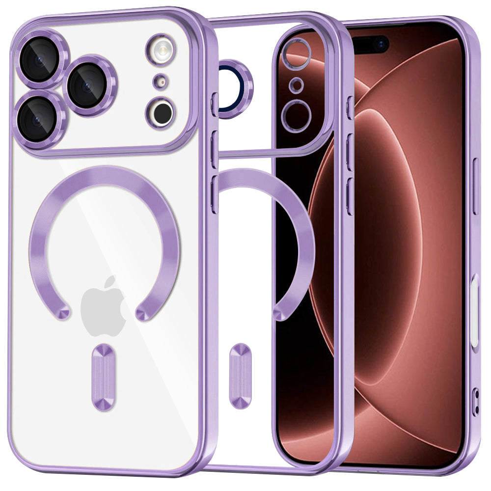 MagSafe tok Apple iPhone 18 Pro Max / 17 Pro Max készülékhez, Techsuit, Luxury Crystal, Világos lila