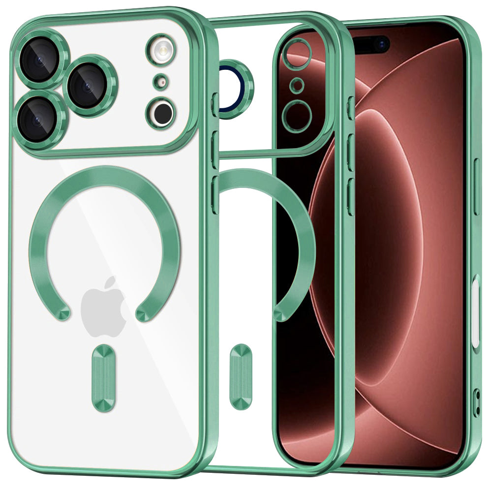 MagSafe Case for Apple iPhone 18 Pro Max / 17 Pro Max, Techsuit, Luxury Crystal, Light Green