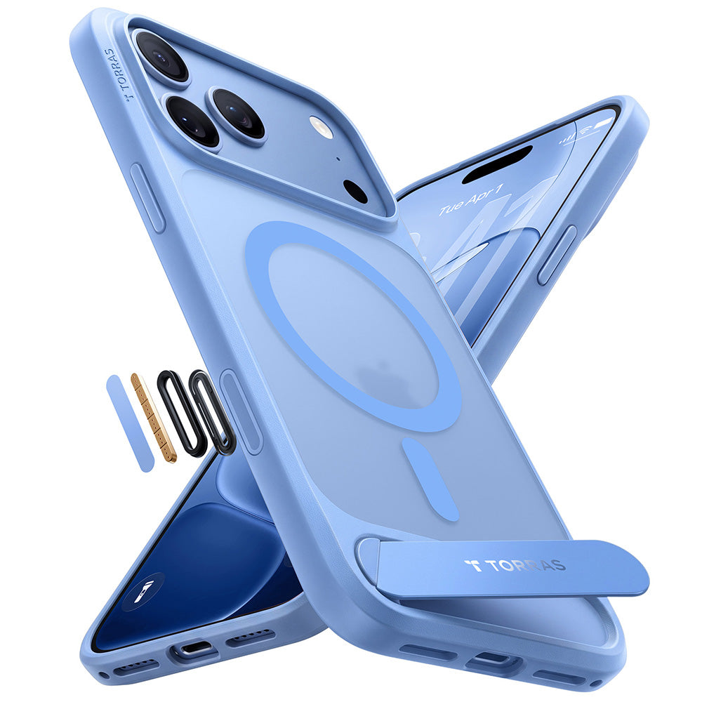 MagSafe Case for Apple iPhone 18 Pro Max / 17 Pro Max, Torras, Ostand L1 Guardian, Blue