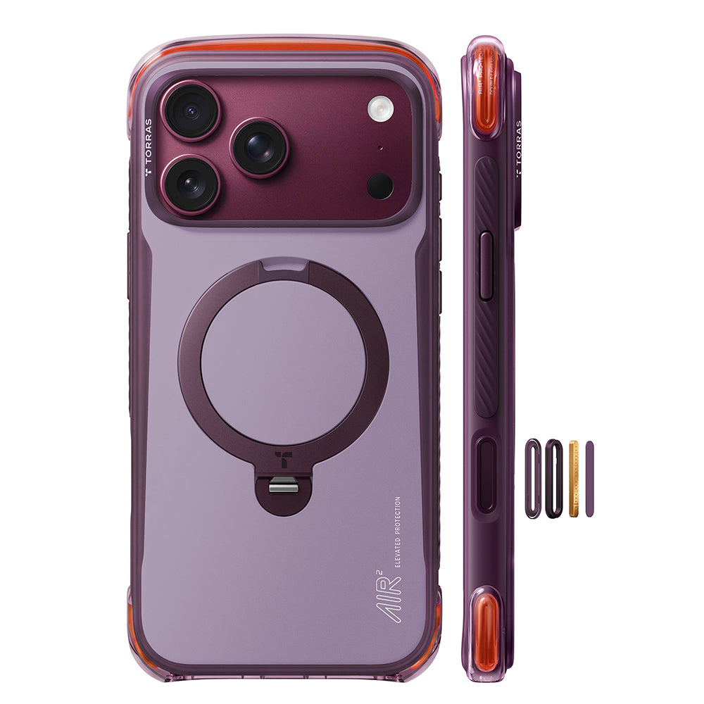 MagSafe Case for Apple iPhone 18 Pro Max / 17 Pro Max, Torras, Ostand Q3 Air Pro, Purple