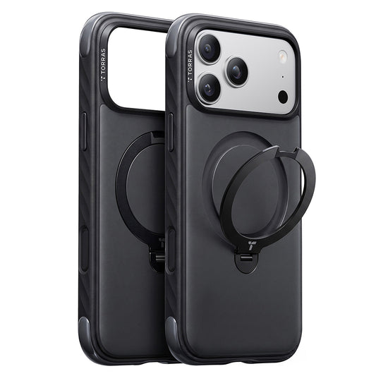 MagSafe tok Apple iPhone 18 Pro Max / 17 Pro Max készülékhez, Torras, Ostand Q3 Rugged, Fekete