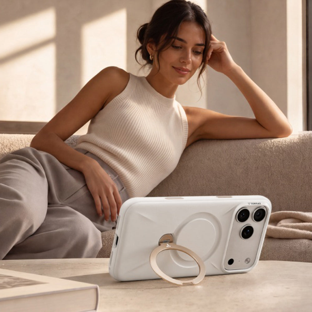 MagSafe tok Apple iPhone 18 Pro Max / 17 Pro Max készülékhez, Torras, QPRO szilikon, fehér