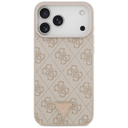 MagSafe tok Apple iPhone 18 Pro Max-hoz, Guess, 4G Triangle Strass, Rózsaszín