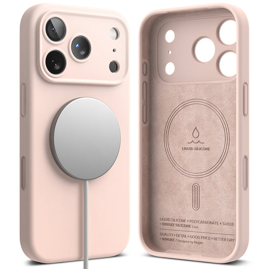 MagSafe tok Apple iPhone 18 Pro Max-hoz, Ringke, szilikon, rózsaszín