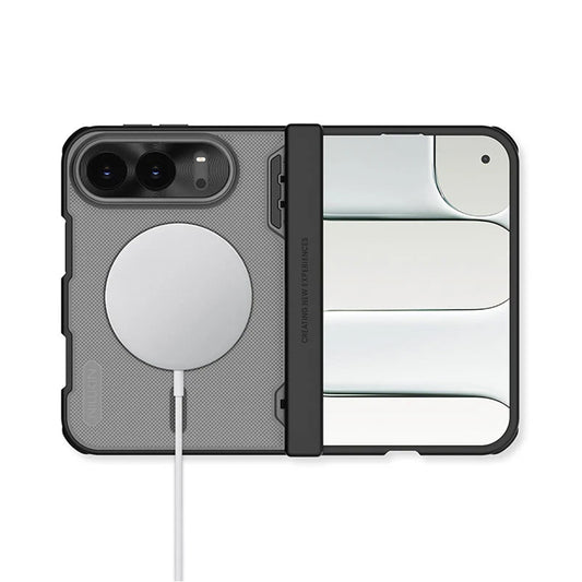 MagSafe tok Apple iPhone Duo készülékhez, Nillkin Super Frosted Shield, fekete, áttetsző, szaténfényű
