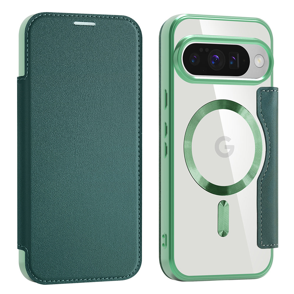MagSafe Case for Google Pixel 10 Pro / 10, Techsuit, SmartMag Book, Green