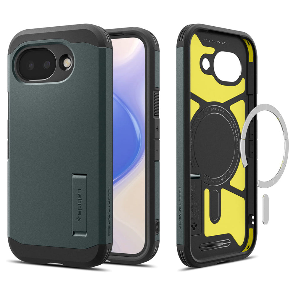 MagSafe tok Google Pixel 10a-hoz, Spigen, Tough Armor, Zöld ACS11282