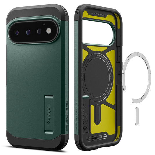 MagSafe tok Google Pixel 11 Pro-hoz, Spigen, Tough Armor, Zöld ACS11859