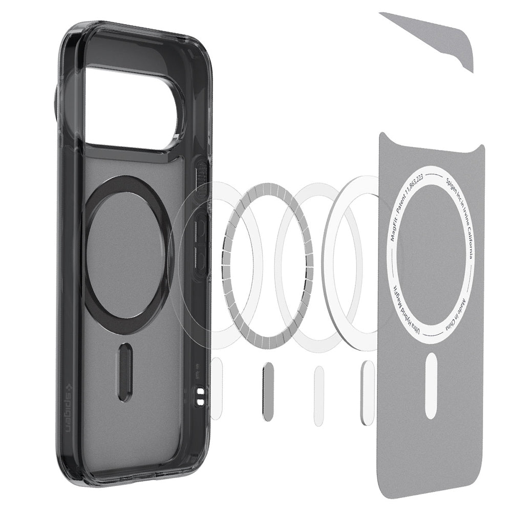 MagSafe tok Google Pixel 11 Pro-hoz, Spigen, Ultra Hybrid, Fekete Szatén ACS11432