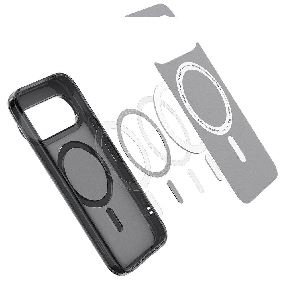 MagSafe tok Google Pixel 11 Pro XL-hez, Spigen, Ultra Hybrid, Fekete Szatén ACS11452