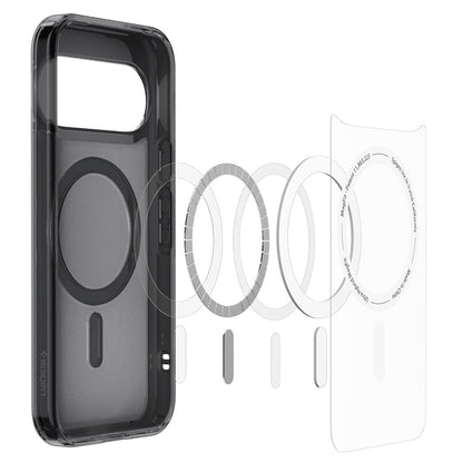 MagSafe tok Google Pixel 11-hez, Spigen, Ultra Hybrid, Fekete Szatén ACS11442