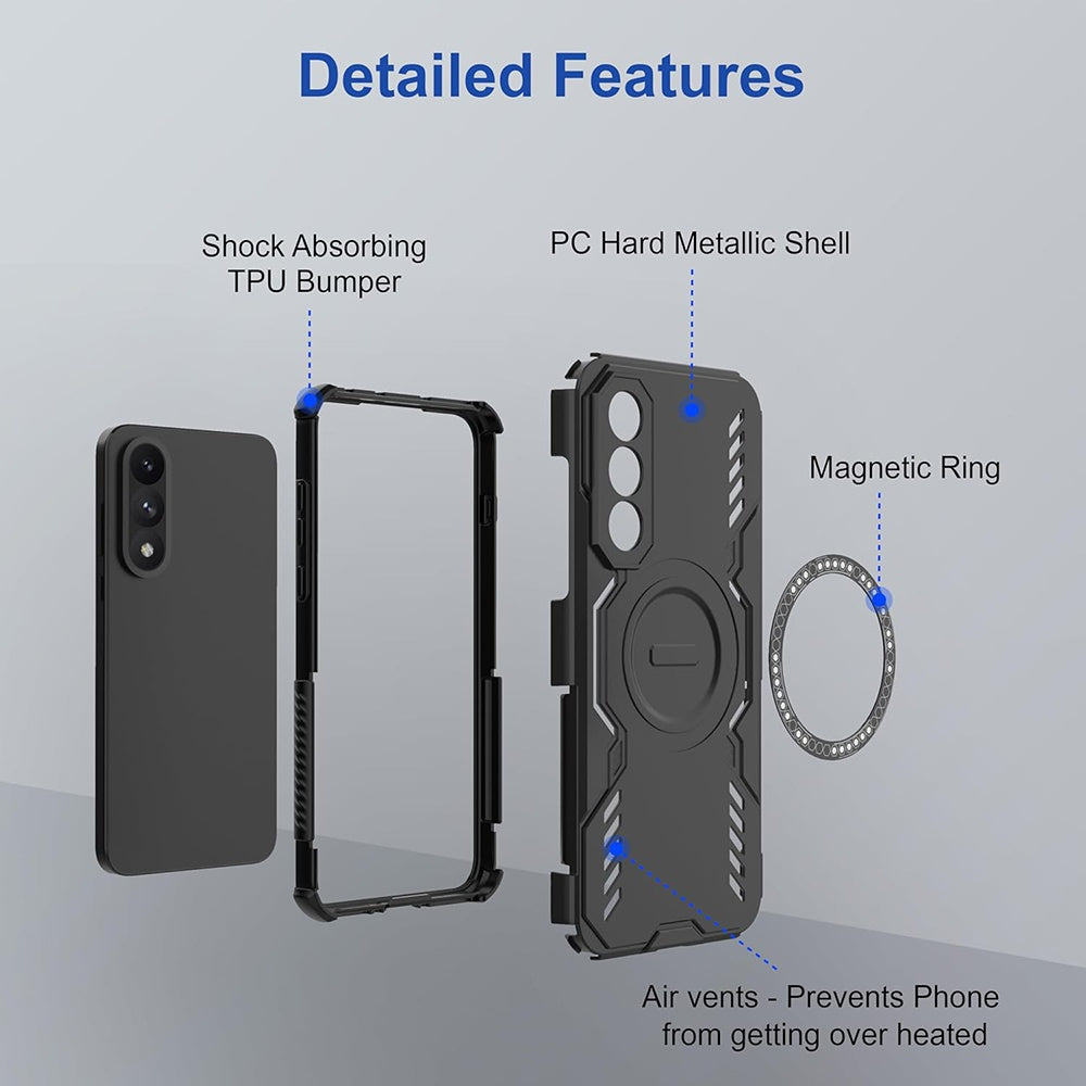 MagSafe tok Huawei nova 14 Pro-hoz, Techsuit, ArmorMag, Fekete