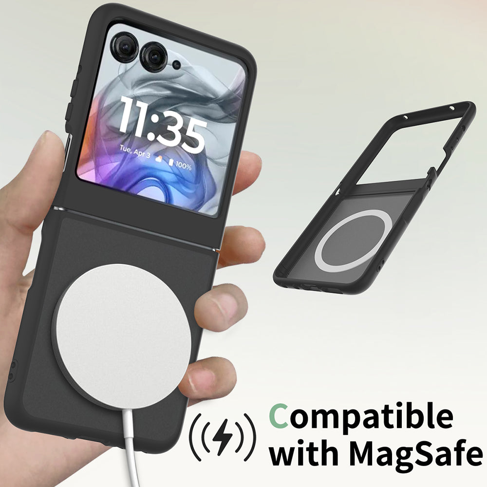 MagSafe tok Motorola Razr 70 / Razr 60-hoz, Techsuit, PureFrost, Fekete Szatén